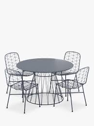 If you prefer traditional there are wooden benches, swing seats and deck chairs in our stylish wooden garden furniture range. John Lewis Partners Ray 4 Seat Garden Table Chairs Set Charcoal Grey At John Lewis Partners
