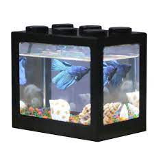 Have you thought about how would look such. Hosss Mini Bettas Fish Tank Led Aquarium Mini Fish Bowls Block Reptile Box Usb Charger Office Table Decoration Ocean Micro Landscape Box Miniature Pet Box Black Buy Online In Cayman Islands At Cayman Desertcart Com