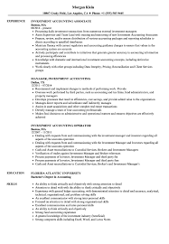 investment accounting resume samples