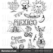 Mexico clipart black and white. Mexico Clipart 1201528 Illustration By David Rey