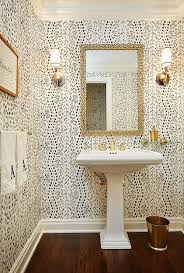 Black And White Powder Room Wallpaper Black And White Wall Paper In Bathrooms Small Bathroom Wallpaper Powder Room Wallpaper Bathroom Design