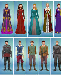 Many Medieval Outfits Ts4 Adult Fullbody Ts4 Bacc Human Ts4 Bacc Elf Sims Medieval Sims 4 Clothing Sims 4 Characters