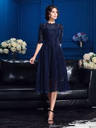 And there's no need to stress about sizing; Mother Of The Bride Dresses Navy Blue Tea Length Promotions