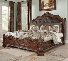 This collection of upholstered headboards and complete upholstered beds offer a variety of sizes and. Ledelle Queen Sleigh Headboard Bed With Upholstered Faux Leather In Brown In 2021 Bed Frame And Headboard King Size Bedroom Sets King Bedroom Sets