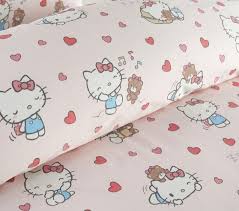 There were many types of hello kitty comforter offered in the market like hello kitty twin comforter and hello kitty comforter full. Organic Hello Kitty Duvet Cover Shams Pottery Barn Kids