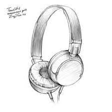 Draw an oval, partially hidden by the circle. How To Draw Headphones Step By Step 4 Headphones Drawing Pencil Art Drawings Object Drawing