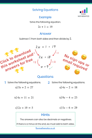 Solving Equations Worksheet Solving Equations Studying Math Equations