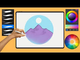simple mountain range design digital art art تعليم الرسم التشكيلي للمبتدئين youtube digital art make it yourself draw