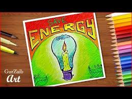 How To Draw Save Energy Poster Chart Drawing For School