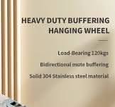 Heavy Duty Sliding Door Rollers Rail Kit - 120kg Buffer ...