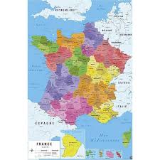 Carte de france département le gaulois. Carte De France Plastifiee Cdiscount