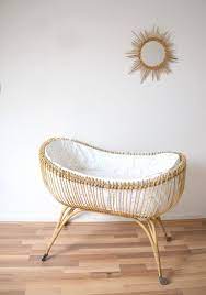 rattan bed literie de berceau bebe lit bebe decoration chambre fille