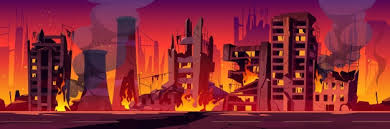 City destroyed by meteor shower stock photoby. Free Vector City Destroy In War Abandoned Buildings At Night