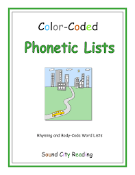 Color Coded Phonetic Lists Sound City Reading