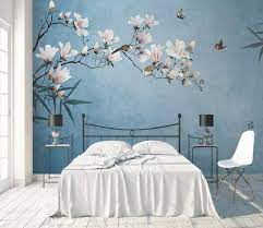 floral wallpaper vintage flower wall mural magnolia blossom wall art asian house de yatak odasi duvar kagidi vintage endustriyel dekor oturma odasi dekorasyonu