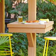 Stretch Your Deck Or Patio Dining Space By Adding These Built In Diy Tables Directly To Your Deck Posts To Supplement Outd Outdoor Stools Backyard Patio Dining