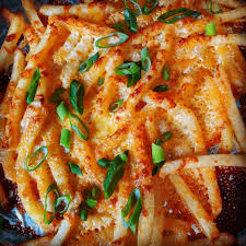 Homemade Garlic Cheese Fries Food