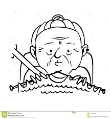 Illustration About Grandma Knitting In Car Vector Isolated Outline Hand Drawn Illustration Of Old La Grandma Knitting Drawing Illustration How To Draw Hands