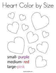 I couldn't resist adding this interesting heart coloring in page. Heart Color By Size Coloring Page Twisty Noodle