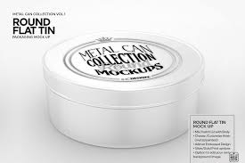 Round Flat Tin Packaging Mockup Packaging Mockup Branding Template Mockup
