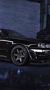 1 nissan skyline gt r r34 4k wallpapers and background images. Nissan Skyline R34 Gtr V Black Car Night 640x1136 Iphone 5 5s 5c Se Wallpaper Background Picture Image