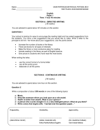 Section a and section b. English Paper 1 Form 4 Learning Behavior Modification