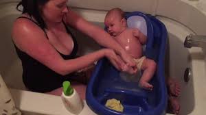 6 to 12 months once baby becomes mobile and starts eating solids, you may decide you need to begin bathing them more how do you bathe a 3 week old baby? How I Bathe My 2 Month Old Youtube