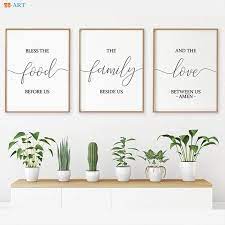 Bible Verse Canvas Painting Signs Print Quotes Poster Kitchen Wall Art Wall Pictures For Living Room Dining Room Decor Living Room And Dining Room Decor Dining Room Wall Art Dining Wall