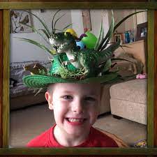 Josh Wearing His Dinosaur Easter Bonnet Easter Hats Easter Bonnet Easter Kids