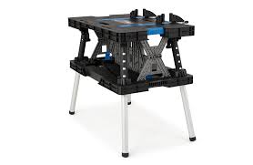 It's ideal to stow away flatpack in your van perfect for any tradesman or diy enthusiast the bench is highly portable, easy to assemble and has a large working surface area. Hart Folding Work Table With Fixed Legs Resin Workbench Black With Blue Plastic Walmart Com Walmart Com