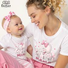 Mommy and Me Elephant Shirt, Mama Mini Matching Outfit, Mother Daughter  Shirt, Elephant Mom and Baby Tee, Mothers Day Mom Shirt, Baby Onesie