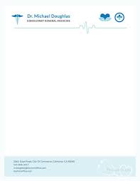 This letterhead sample features a stethoscope watermark. Dr Letterhead Template Insymbio