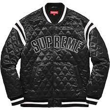 Supreme Quilted Varsity Jacket 600 Liked On Polyvore Featuring Outerwear Jackets Varsity Style Bomber Jack Varsity Bomber Jacket Jackets College Jackets