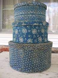 Vintage Hat Boxes Blue Calico Vintage Hat Boxes Hat Boxes Vintage Box