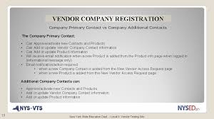Vendor registration can be renewed 30 days before the date of expiry. Nys Education Department Vendor Registration Date November 22