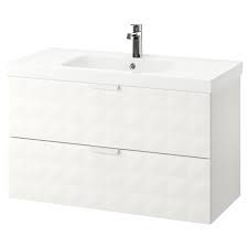 Godmorgon Odensvik Meuble Lavabo 2tir Resjon Blanc Ikea Ikea Godmorgon Ikea Bathroom Installation