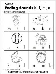 Free Ending Sounds Worksheet For The Letters K L M N Great Letter Sounds Pr Beginning Sounds Worksheets Kindergarten Worksheets Letter Sounds Kindergarten