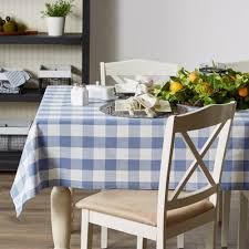 Not available for pickup and same day delivery. Design Imports Camz12403 60 X 84 In Stonewash Blue Buffalo Check Tablecloth 1 Kroger