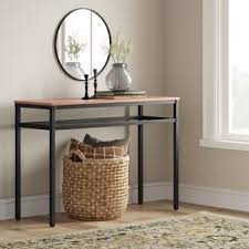 Ellsworth Wood Metal Accent Table Threshold In 2020 Metal Console Table Metal Accent Table Black Console Table