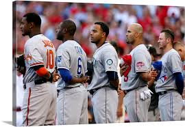 Game was played on july 11, 2006.game was recorded from wfld fox 3. American League All Stars During The National Anthem At The 86th Mlb All Star Game Wall Art Canvas Prints Framed Prints Wall Peels Great Big Canvas