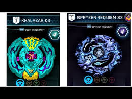 World beyblade organization by fighting spirits inc. Beyblade Burst Evolution Spryzen Requiem Qr Code And Boom Khalazar Qr Code