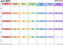 Wir haben auch druckbare kalender für einen monat, zwei monate, drei monate, vier monate, sechs monate und ein jahr. Kalender Juli 2021 Als Pdf Vorlagen