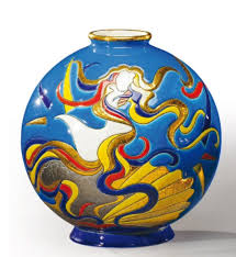 Longwy Bulbous Venus Vase Vase Art Deco Design Ceramic Ware