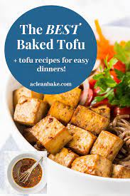 Quick And Easy 5 Ingredient Baked Tofu Recipe Recipes Low Carb Breakfast Recipes Tofu Recipes Easy