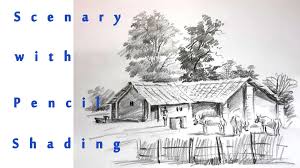 Scenary Of Village Pencil Shading Real Time Village Drawing Landscape Drawings Pencil Drawings Sketch pencil village vectors (400). scenary of village pencil shading