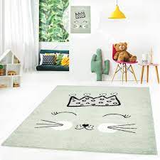 Sie vermitteln behaglichkeit, duften zart, fühlen sich auf der haut gut an, tragen zu einem ausgeglichenen raumklima bei, sind strapazierfähig, trittfest und. Kinderteppich Flachflor Kids Teppich Kinderzimmer Spielzimmer Mit Katze Und Krone In Grau Rosa Grun Myshop24