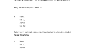 Surat cara pindah milik bagi pembelian rumah kediaman yang bernilai melebihi rm300,000 hingga rm2.5 juta. Contoh Surat Perjanjian Rakan Niaga Perniagaan