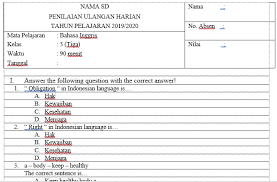 Download Soal Uh Ph Bahasa Inggris Kelas 3 Kurikulum 2013 Revisi 2020 Semester 1 Info Pendidikan