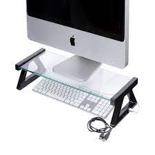 The reason to use a computer monitor stand is not only that it will serve as a gorgeous piece of furniture the curved monitor stand is suitable for laptops, monitors, and tvs. Kensington Glass Monitor Stand With Usb Hub Officeworks