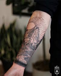 The Art Of Tattooing On Instagram Project Mountain Forearm Tattoo Artist Kirknilsentattoos In 2021 Mountain Forearm Tattoo Forearm Tattoo Arm Band Tattoo
